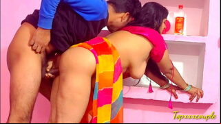 Telugu Skinny Bhabhi Standing Style Fucked Pussy By Husband Friend Video